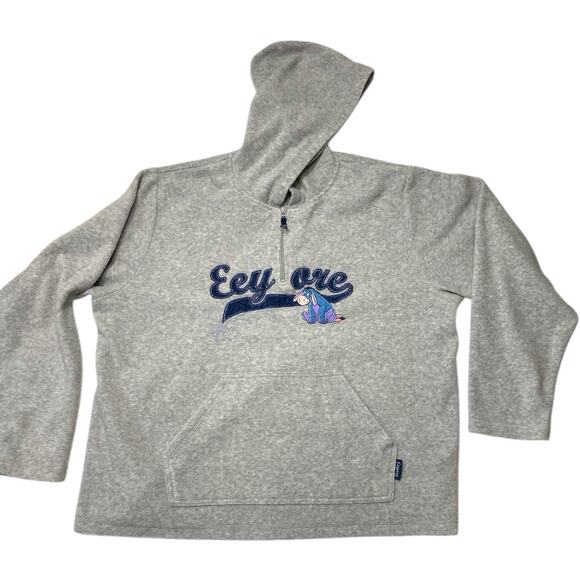 Vintage Eeyore Disney Embroidered Hoodie Missy Size XL Gray - Picture 1 of 14